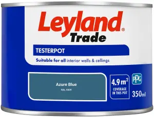 Leyland Trade Vinyl Matt Walls & Ceilings Emulsion Paint Azure Blue (RAL 5009) 350ml Tester