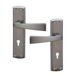 Intelligent Hardware - Internal Door Handle - Ritz - Lever on Backplate - Lever Lock Furniture - Satin Nickel