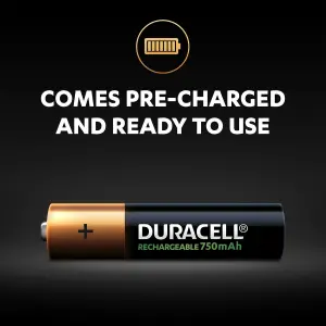 Duracell Rechargeable AAA Battery, Pack of 4