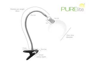 CLIP-ON MAG LIGHT LR - Magnifying Lamp: Clip-on - PURElite