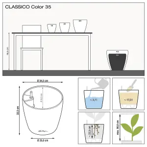 LECHUZA CLASSICO Color 35 Nutmeg Floor Self-watering Planter with Substrate and Water Level Indicator D35 H30 cm, 17L