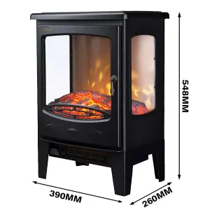 SunDaze Electric Fireplace Stove Heater with Fire Flame Effect Portable Fireplace Stove 1800W