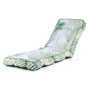 Alfresia Garden Relaxer Chair, Green Frame, Bamboo Leaf Classic Cushion