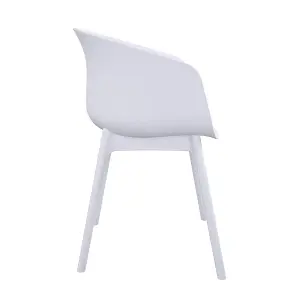 York xl Dining Chair in White, 2 pieces