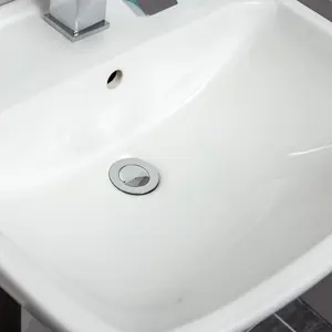 Thornfield White Ceramic Basin Sink & Pedestal with 1 Tap Hole