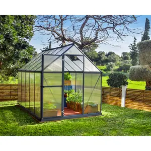 vidaXL Greenhouse Anthracite Aluminium 7.03 m² Grey / 6 Ft W x 7 Ft D