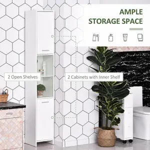 HOMCOM Storage Cabinet For Bathroom Bedroom Freestanding w/Door Cupboard&Shelves