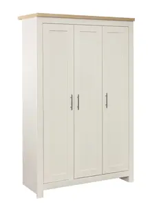 Birlea Highgate 3 Door Wardrobe Cream & Oak