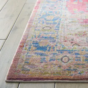 Multi Traditional Persian Easy to Clean Floral Rug For Bedroom Dining Room Living Room -269cm X 361cm