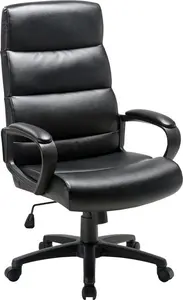 Viking Malaga Executive Chair Basic Tilt Bonded Leather Fixed Armrest Height Adjustable Seat Black 110 Kg