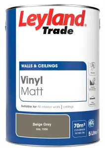 Leyland Trade Vinyl Matt Walls & Ceilings Emulsion Paint Beige Grey (RAL 7006) 5L