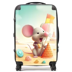 A Mouse On A Beach Holiday Suitcase - Medium