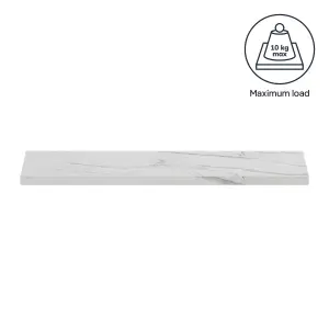 GoodHome Rigga Modular White marble effect Rectangular Floating shelf (L)60cm x (D)19cm