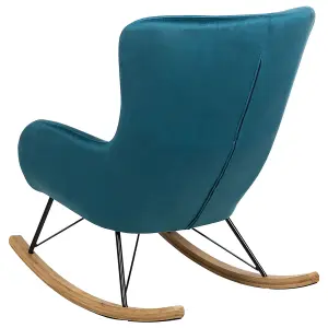 Rocking Chair ELLAN Velvet Sea Blue