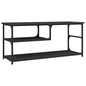 Berkfield TV Cabinet Black 103x38x46.5 cm Engineered Wood and Steel