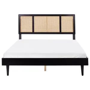 Wooden EU King Size Bed Black AURAY