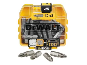 2X Dewalt 25 Piece PZ2 Standard Tic Tac Pozi Screwdriver Bit Set Flex Tough Case