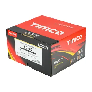 Timco - Velocity Premium Multi-Use Screws - PZ - Double Countersunk - Yellow (Size 5.0 x 90 - 1000 Pieces)