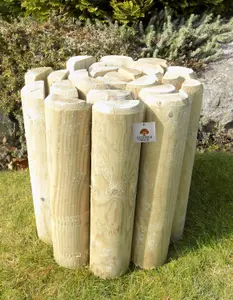 Garden Log Edging Rolls Lawn Border Edge (H)300mm (L)1.8m Set of 2