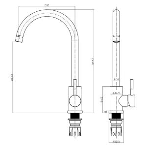 Manhattan Brushed Stainless Steel Kitchen Mixer Tap t42