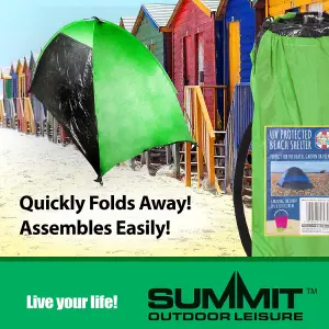 Green UV Protection Beach Shelter Factor 40 Tent In Carry Bag