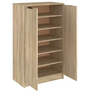 Berkfield Shoe Cabinet Sonoma Oak 59x35x100 cm Engineered Wood