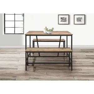 Birlea Urban Dining Table & Bench Set Rustic