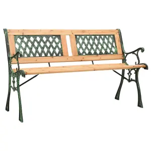 Berkfield Garden Bench 122 cm Cast Iron and Solid Firwood