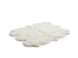 Uk Homeliving Ivory 6 Piece Longwool Genuine Sheepskin Rug