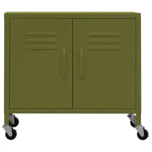 Berkfield Storage Cabinet Olive Green 60x35x56 cm Steel