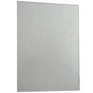 IP44 LED Bathroom Mirror 60cm x 45cm Battery Powered Wall Light Push Switch