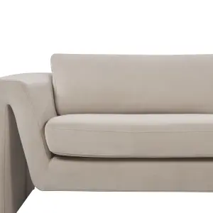 Beliani Modern Velvet Sofa Taupe MAUNU