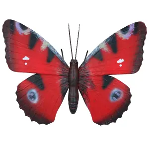 Large Metal 3D Red Butterfly Garden/Home Wall Art Ornament 5x24x32cm