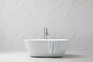 DBS Bathrooms White Marble 8mm PVC Bathroom Wall Panels Pack of 6 (3.9Sqm)