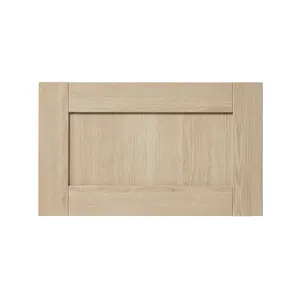 GoodHome Alpinia Matt light oak effect Shaker 2 drawer front, bridging door & bi fold door 600mm