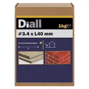 Diall Galvanised Masonry nail (L)40mm (Dia)3.4mm 1kg