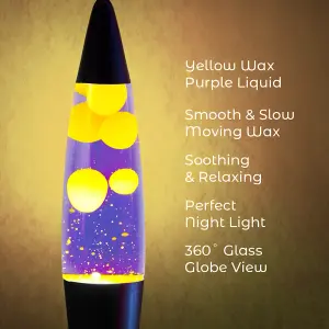 Global Gizmos Purple & Yellow Retro Lava Lamp