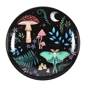 Something Different Dark Forest Round Trinket Dish Black/Multicoloured (One Size)