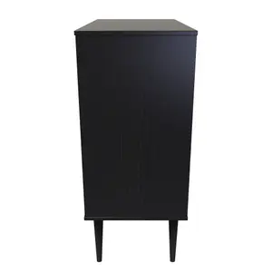 Hong Kong Ready assembled Matt black 4 Drawer Chest of drawers (H)885mm (W)765mm (D)415mm