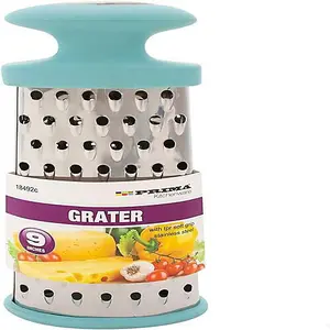 9" Stainless Steel Oval Grater Cheese Vegetables Kitchen Soft Grip Handle