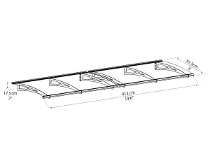 Palram - Canopia Aquila Door canopy, (H)175mm (W)4120mm (D)915mm