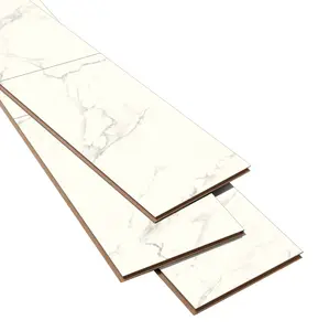 GoodHome Elegance White Marble Tile effect Laminate Flooring, 2.535m²