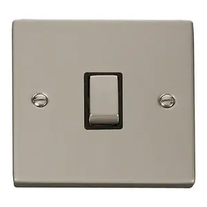 Pearl Nickel 1 Gang 20A Ingot DP Switch - Black Trim - SE Home