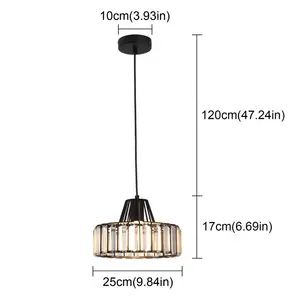 Luxury Crystal Pendant Ceiling Lamps For Dining Room Nordic Modern Chandelier Hanging Light Fixture Room Home Decor Pendant Lamp,Gold Black / Black