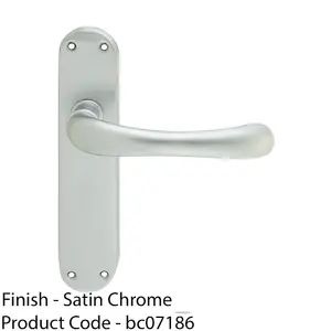 Rounded Smooth Internal Latch Door Handle - Satin Chrome Lever On Backplate