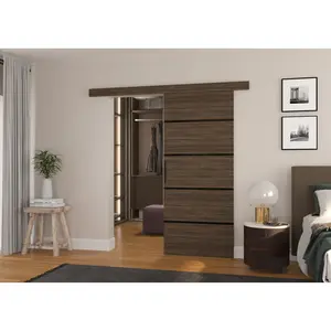 Tauranac Sliding Door Laminate White / 205 cm H x 96 cm W x 16 cm D