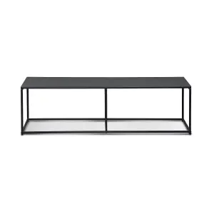 sweeek. 140cm black metal TV stand Industrielle Black 140x40x40 cm