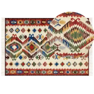 Wool Kilim Area Rug 160 x 230 cm Multicolour AREVIK