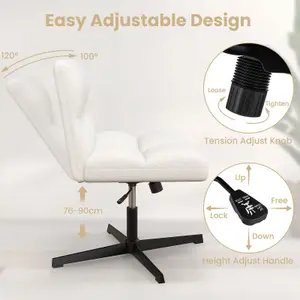 Costway Armless Home Office Chair Swivel Desk Chair Height Adjustable Task Vanity Chair