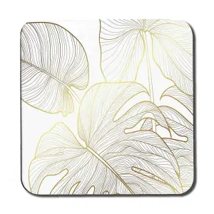 Golden Botanical Line Art Coaster Set / Default Title